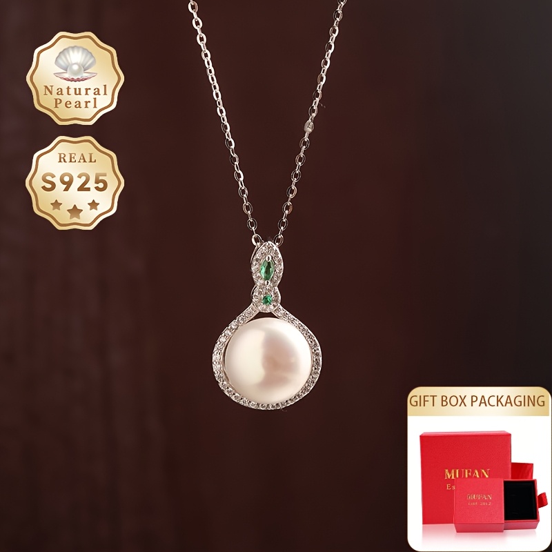 Natural Freshwater Pearl Pendant Necklace S925 Silver